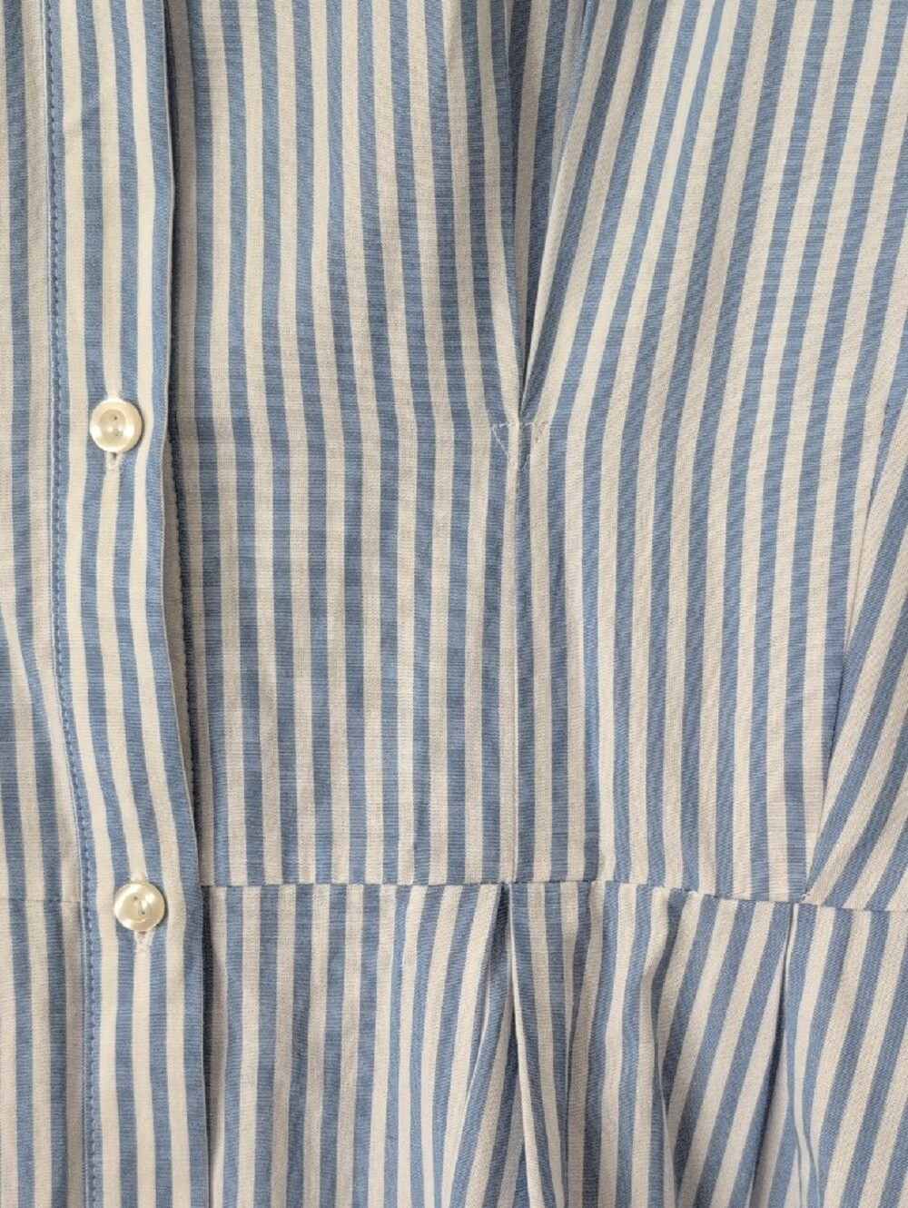 Abercrombie & Fitch Blue and White Striped Button-Front Shirt Dress - Picture 6 of 6